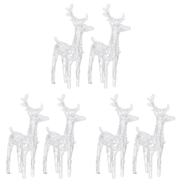Renos de Navidad 6 unidades 240 LED blanco frío acrílico Renos de Navidad 6 unidades 240 LED blanco frío acrílico