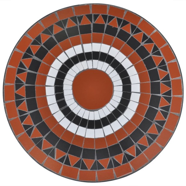 Set mesa y sillas de jardín 3 pzas mosaico terracota y blanco Set mesa y sillas de jardín 3 pzas mosaico terracota y blanco