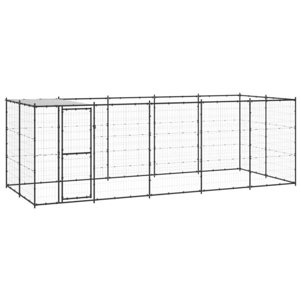 Perrera de exterior de acero con techo 12,1 m² Perrera de exterior de acero con techo 12,1 m²
