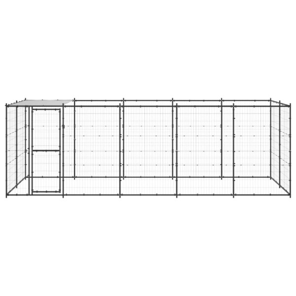 Perrera de exterior de acero con techo 12,1 m² Perrera de exterior de acero con techo 12,1 m²
