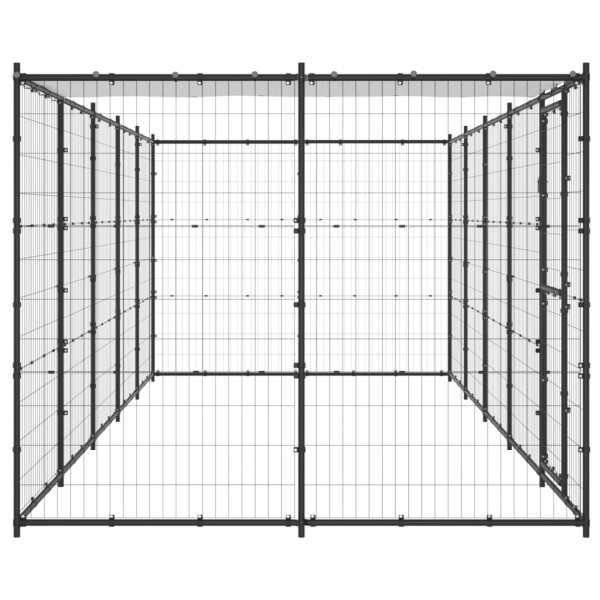 Perrera de exterior de acero con techo 12,1 m² Perrera de exterior de acero con techo 12,1 m²