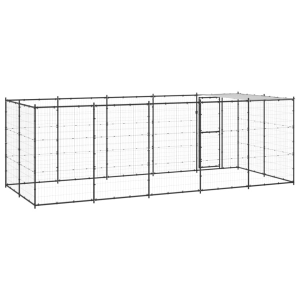Perrera de exterior de acero con techo 12,1 m² Perrera de exterior de acero con techo 12,1 m²