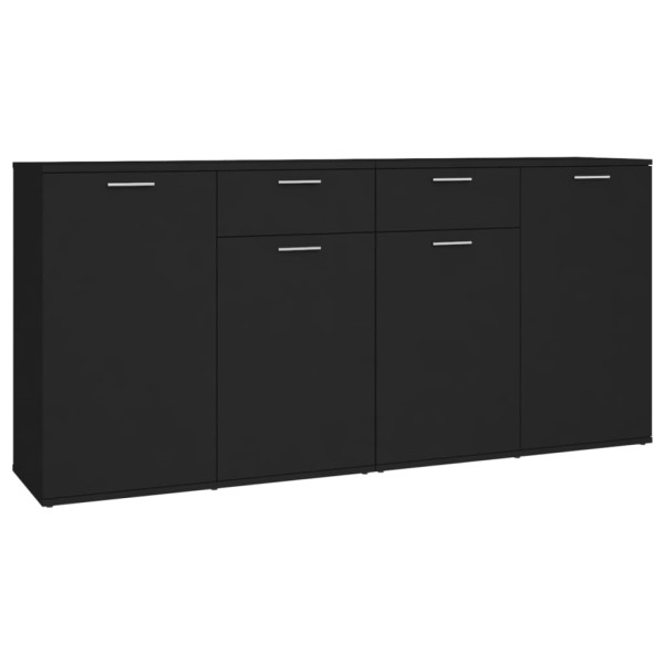 Aparador de madera de ingeniería negro 160x36x75 cm Aparador de madera de ingeniería negro 160x36x75 cm