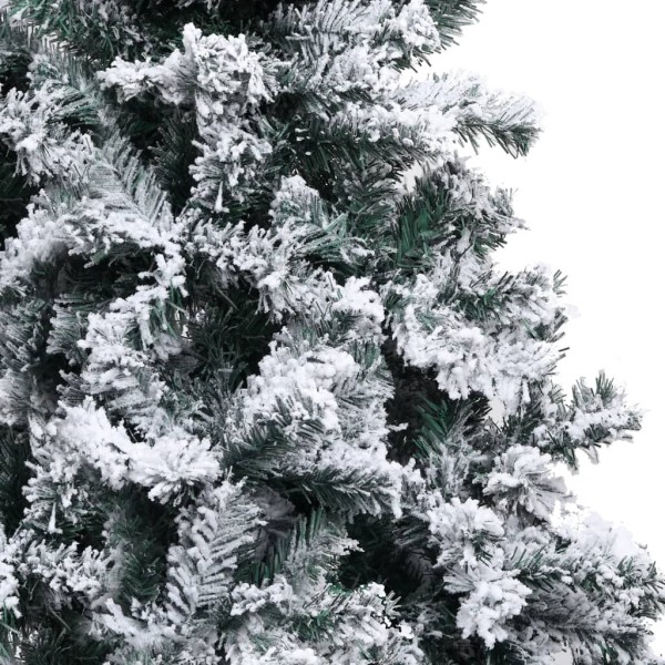 Árbol de Navidad con luces LEDs, bolas y nieve verde 300 cm