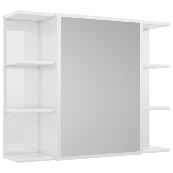 Juego muebles de baño 3 pzas madera de ingeniería blanco brillo Juego muebles de baño 3 pzas madera de ingeniería blanco brillo