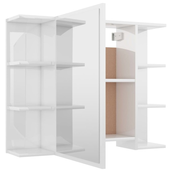 Juego muebles de baño 3 pzas madera de ingeniería blanco brillo Juego muebles de baño 3 pzas madera de ingeniería blanco brillo
