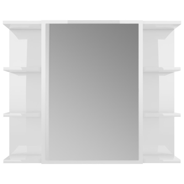 Juego muebles de baño 3 pzas madera de ingeniería blanco brillo Juego muebles de baño 3 pzas madera de ingeniería blanco brillo