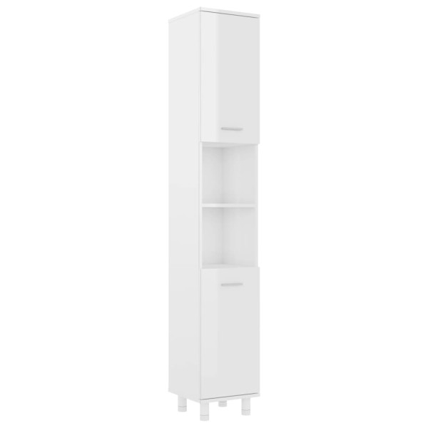 Juego muebles de baño 3 pzas madera de ingeniería blanco brillo Juego muebles de baño 3 pzas madera de ingeniería blanco brillo