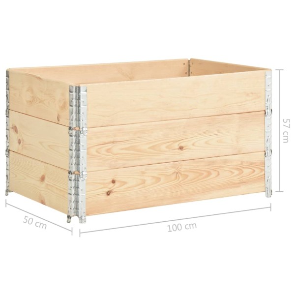 Arriates de madera maciza de pino 3 unidades 50x100 cm Arriates de madera maciza de pino 3 unidades 50x100 cm