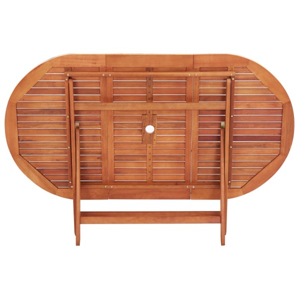 Set de comedor de jardín plegable 9 pzas madera eucalipto