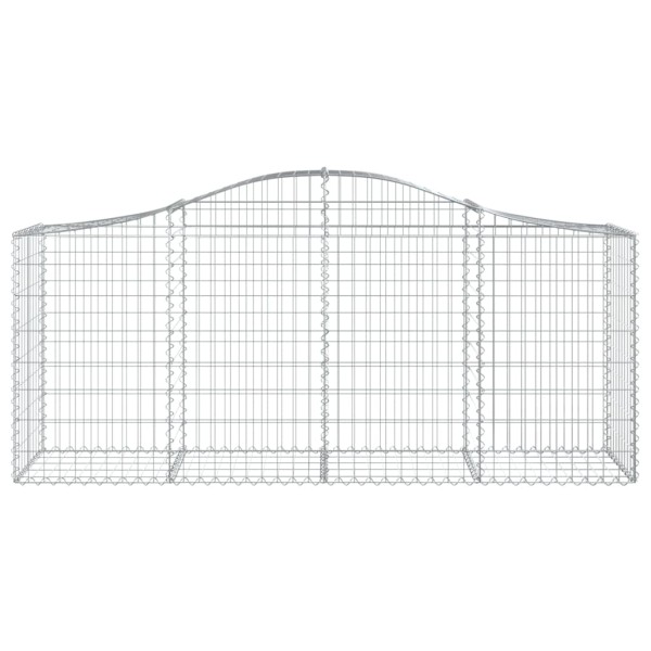 Cestas de gaviones 2 uds forma de arco hierro 200x50x80/100 cm Cestas de gaviones 2 uds forma de arco hierro 200x50x80/100 cm