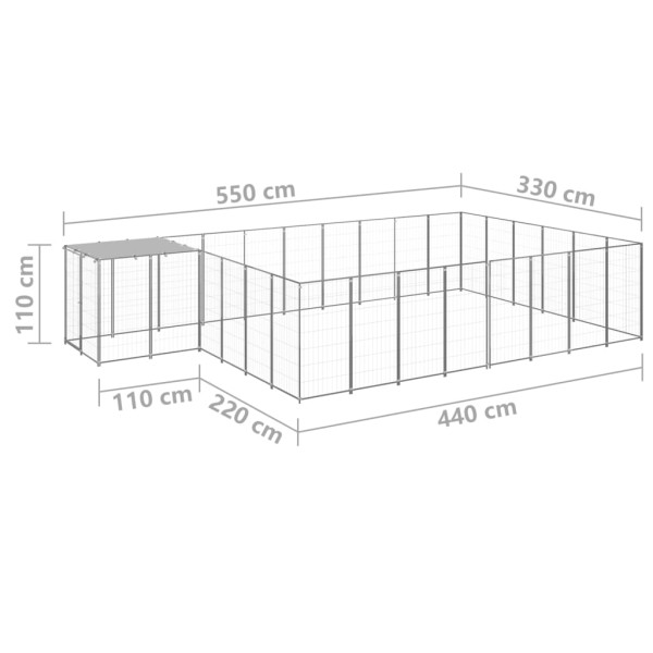 Perrera plateada 15,73 m² acero Perrera plateada 15,73 m² acero