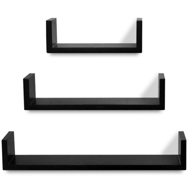 Estantes de pared 6 unidades negro Estantes de pared 6 unidades negro