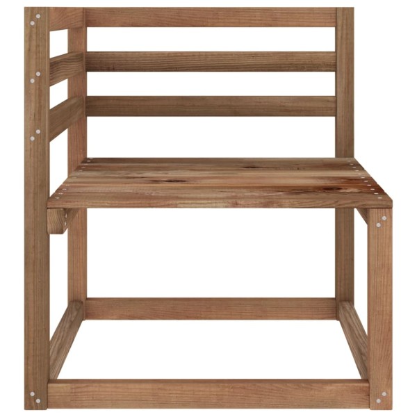 Muebles de jardín 9 pzas cojines madera pino impregnada marrón