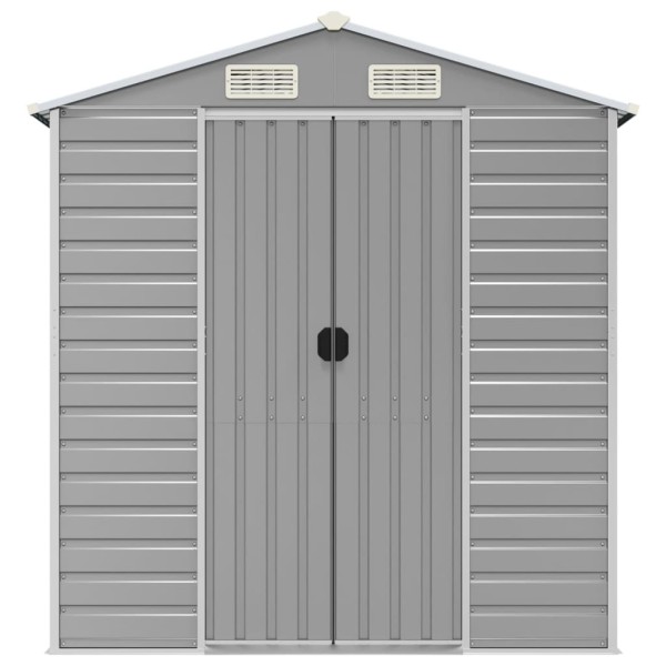 Cobertizo de jardín acero galvanizado gris claro 191x300x198 cm