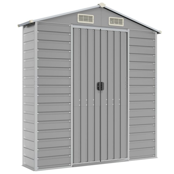 Cobertizo de jardín acero galvanizado gris claro 191x300x198 cm