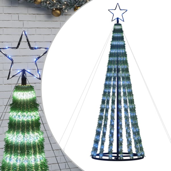 Árbol de Navidad cono de luz 275 LEDs azul 180 cm