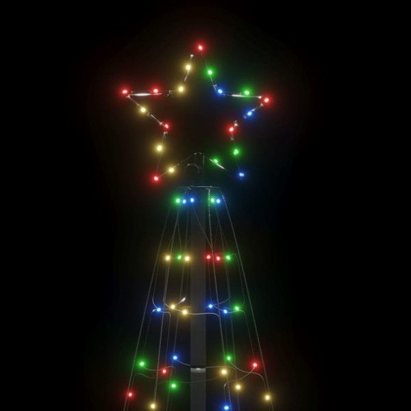 Árbol de Navidad cono con estacas 220 LEDs de colores 180 cm Árbol de Navidad cono con estacas 220 LEDs de colores 180 cm
