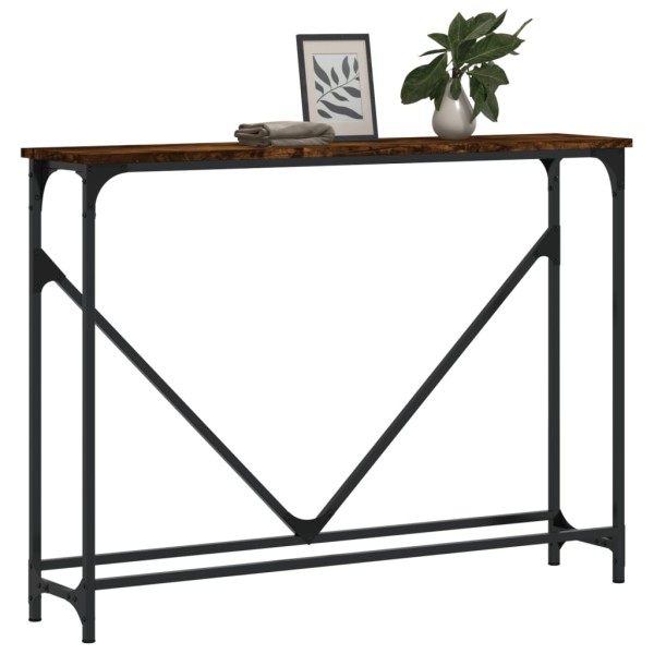 Mesa consola madera de ingeniería roble ahumado 102x22,5x75 cm Mesa consola madera de ingeniería roble ahumado 102x22,5x75 cm
