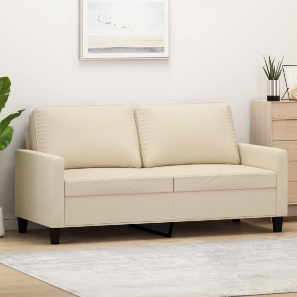 Sofá de 2 plazas de tela color crema 140 cm Sofá de 2 plazas de tela color crema 140 cm