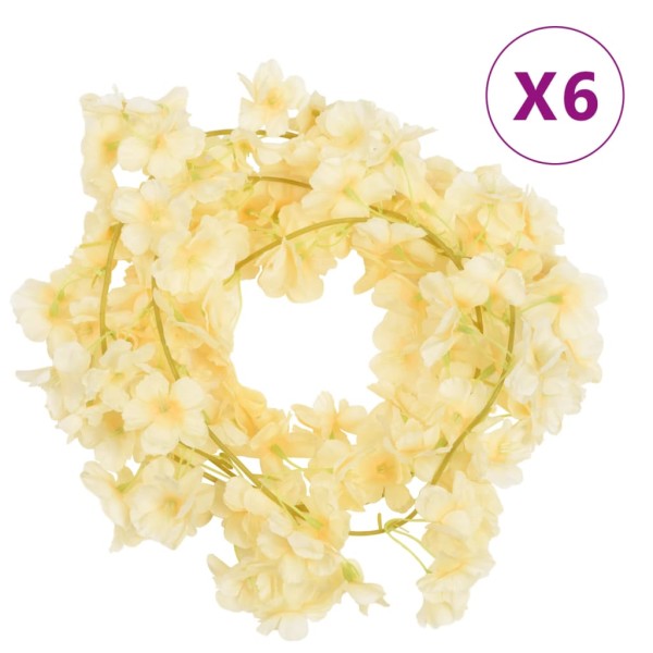 Guirnaldas de flores artificiales 6 uds champagne 180 cm Guirnaldas de flores artificiales 6 uds champagne 180 cm
