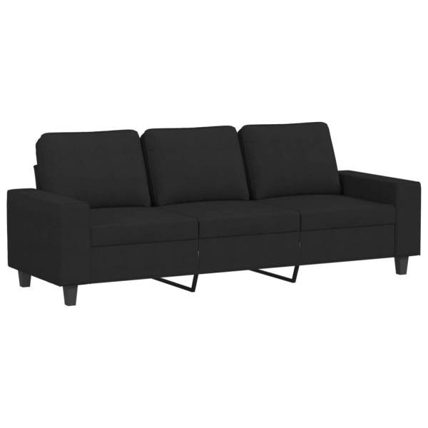Juego de sofás 3 piezas tela negro Juego de sofás 3 piezas tela negro