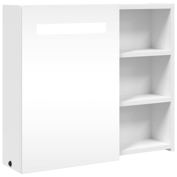 Mueble de baño con espejo y luz LED blanco 60x13x52 cm Mueble de baño con espejo y luz LED blanco 60x13x52 cm