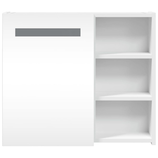 Mueble de baño con espejo y luz LED blanco 60x13x52 cm Mueble de baño con espejo y luz LED blanco 60x13x52 cm