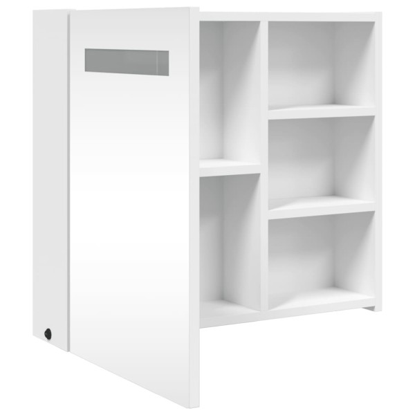 Mueble de baño con espejo y luz LED blanco 60x13x52 cm Mueble de baño con espejo y luz LED blanco 60x13x52 cm