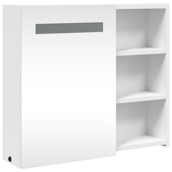 Mueble de baño con espejo y luz LED blanco 60x13x52 cm Mueble de baño con espejo y luz LED blanco 60x13x52 cm