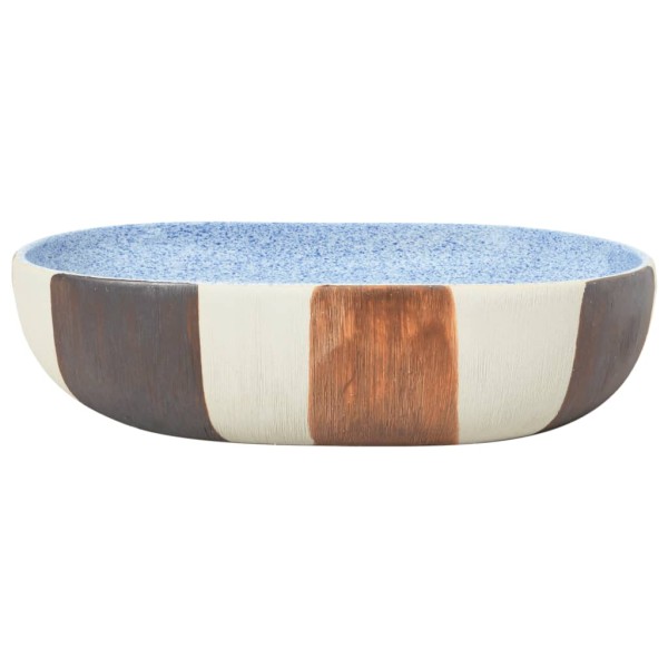 Lavabo sobre encimera ovalado cerámica multicolor 59x40x14 cm Lavabo sobre encimera ovalado cerámica multicolor 59x40x14 cm