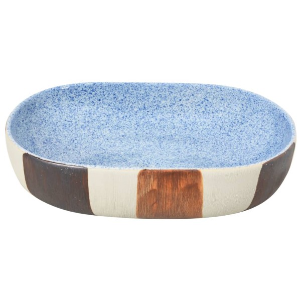 Lavabo sobre encimera ovalado cerámica multicolor 59x40x14 cm Lavabo sobre encimera ovalado cerámica multicolor 59x40x14 cm