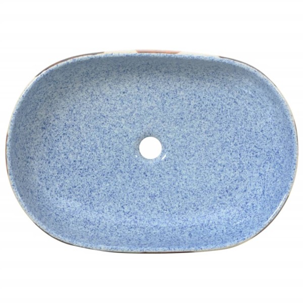 Lavabo sobre encimera ovalado cerámica multicolor 59x40x14 cm Lavabo sobre encimera ovalado cerámica multicolor 59x40x14 cm