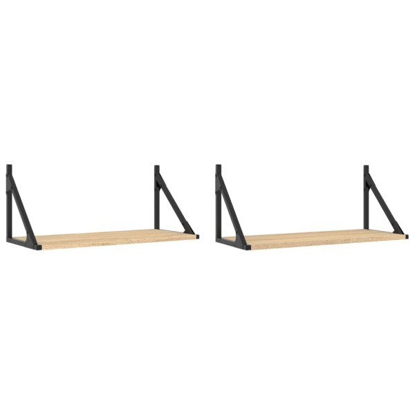 Estantes pared 2uds madera ingeniería roble Sonoma 60x25x25,5cm Estantes pared 2uds madera ingeniería roble Sonoma 60x25x25,5cm