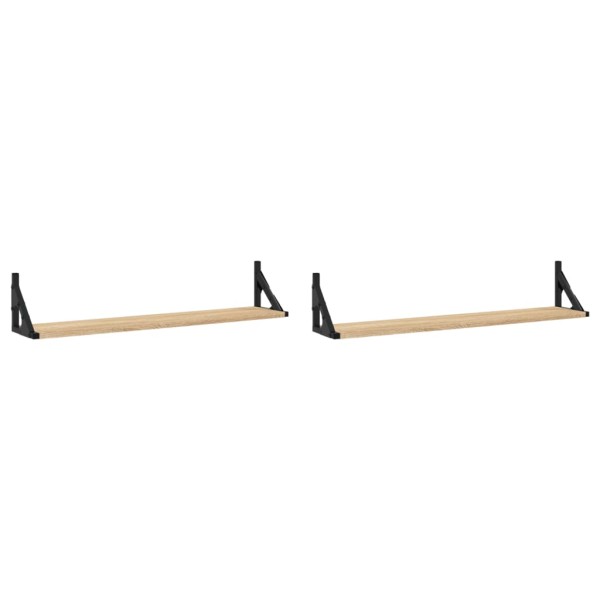 Estantes pared 2uds madera ingeniería roble Sonoma 80x15x15,5cm Estantes pared 2uds madera ingeniería roble Sonoma 80x15x15,5cm