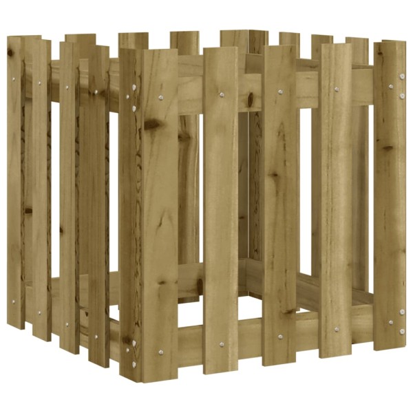 Jardinera diseño de valla madera de pino impregnada 50x50x50 cm Jardinera diseño de valla madera de pino impregnada 50x50x50 cm