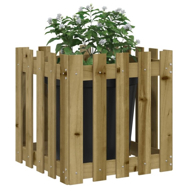 Jardinera diseño de valla madera de pino impregnada 50x50x50 cm Jardinera diseño de valla madera de pino impregnada 50x50x50 cm