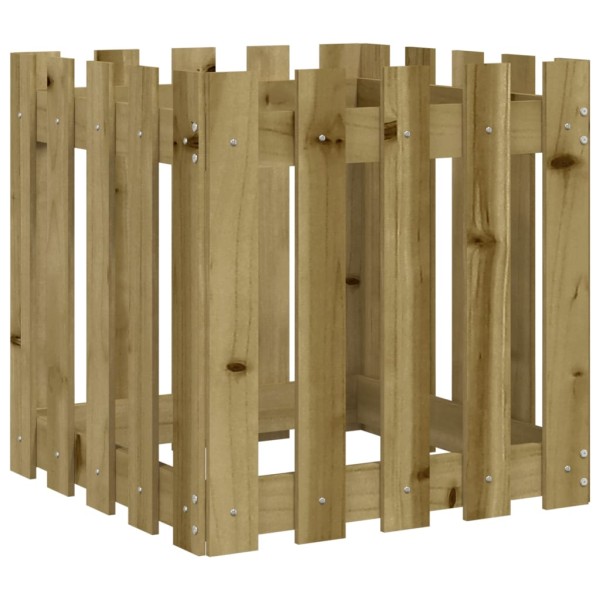 Jardinera diseño de valla madera de pino impregnada 50x50x50 cm Jardinera diseño de valla madera de pino impregnada 50x50x50 cm