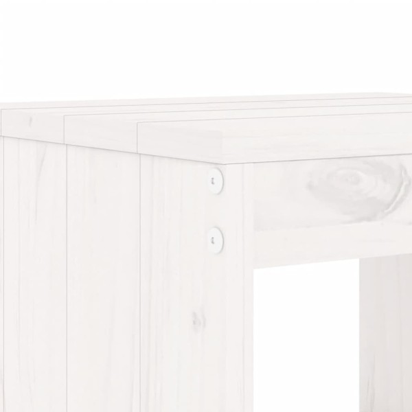 Mesa y sillas de jardín 3 piezas madera maciza de pino blanco Mesa y sillas de jardín 3 piezas madera maciza de pino blanco