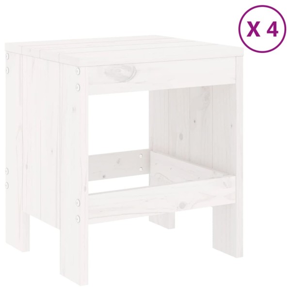 Juego de comedor de jardín 5 piezas madera maciza pino blanco