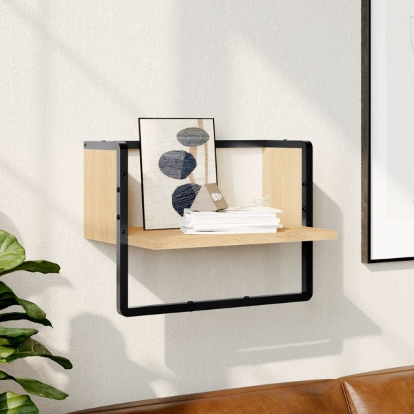 Estante de pared con barra roble Sonoma 40x25x30 cm Estante de pared con barra roble Sonoma 40x25x30 cm