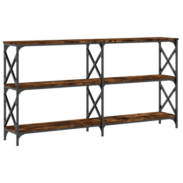 Mesa consola madera de ingeniería roble ahumado 200x28x80,5 cm Mesa consola madera de ingeniería roble ahumado 200x28x80,5 cm