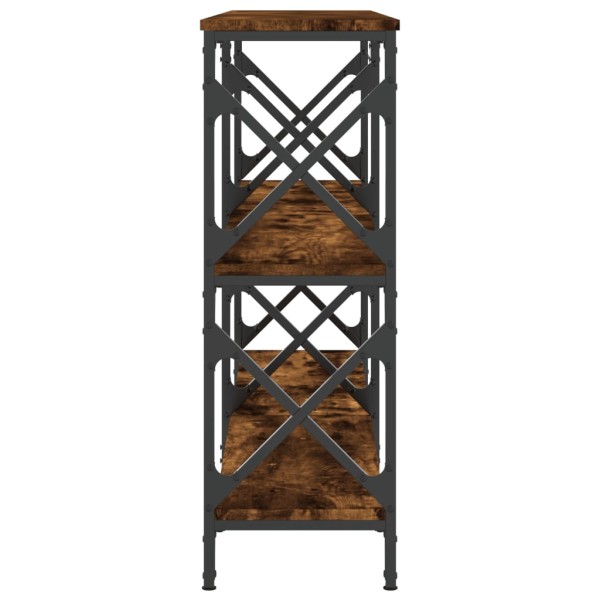 Mesa consola madera de ingeniería roble ahumado 200x28x80,5 cm Mesa consola madera de ingeniería roble ahumado 200x28x80,5 cm