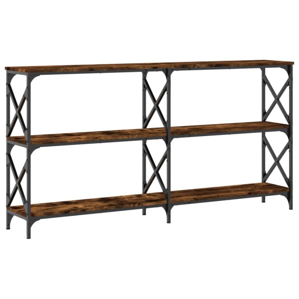 Mesa consola madera de ingeniería roble ahumado 200x28x80,5 cm Mesa consola madera de ingeniería roble ahumado 200x28x80,5 cm