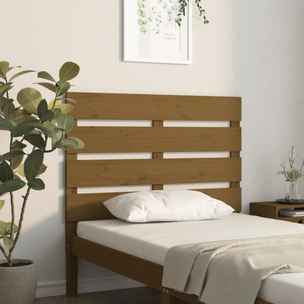 Cabecero madera maciza de pino marrón miel 75x3x80 cm Cabecero madera maciza de pino marrón miel 75x3x80 cm