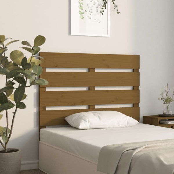 Cabecero madera maciza de pino marrón miel 75x3x80 cm Cabecero madera maciza de pino marrón miel 75x3x80 cm