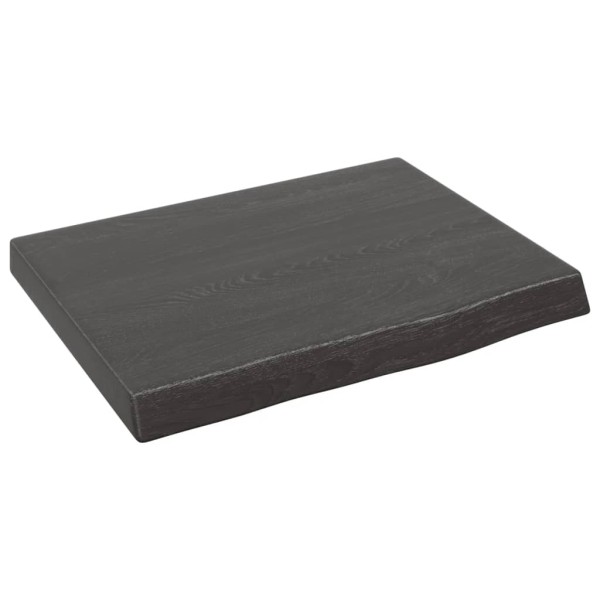 Estante pared madera roble tratada marrón oscuro 40x30x(2-4) cm Estante pared madera roble tratada marrón oscuro 40x30x(2-4) cm