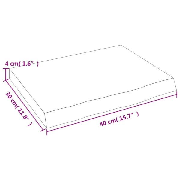 Estante pared madera roble tratada marrón oscuro 40x30x(2-4) cm Estante pared madera roble tratada marrón oscuro 40x30x(2-4) cm