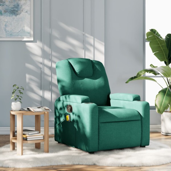 Sillón de masaje reclinable de tela verde oscuro Sillón de masaje reclinable de tela verde oscuro