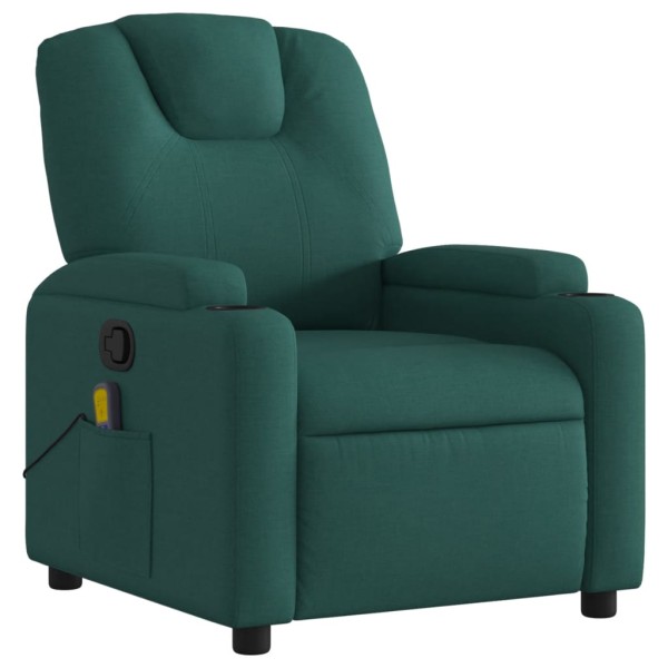 Sillón de masaje reclinable de tela verde oscuro Sillón de masaje reclinable de tela verde oscuro